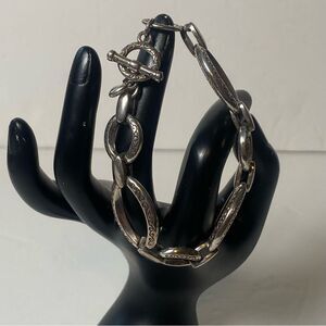 Brighton Silver Tone Oval Link Toggle Bracelet